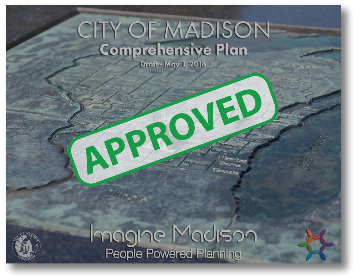 Imagine of Comprehensive Plan Cover with and "approved" stamp.